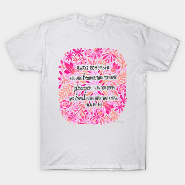 Pink Ombre "Always Remember" T-Shirt by CatCoq